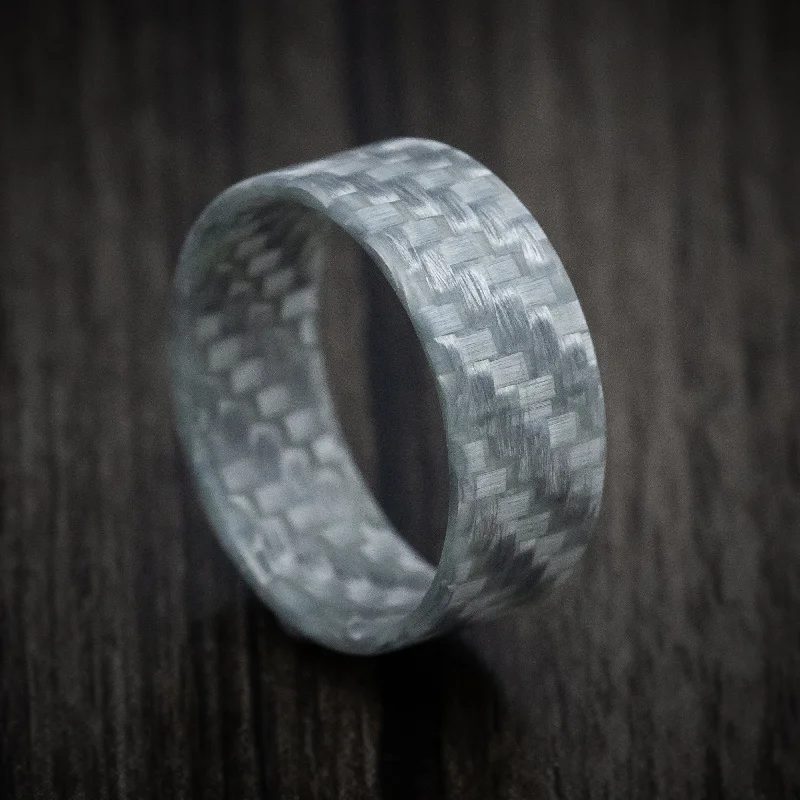 Silver Texalium Carbon Fiber Men's Ring