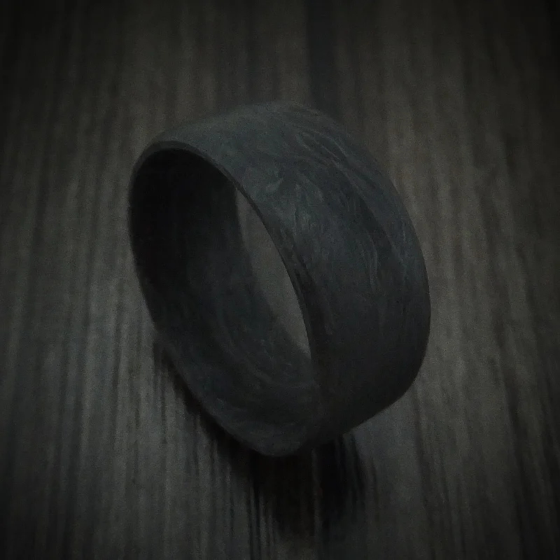 Solid Forged Carbon Fiber Men's Ring Custom Made Band