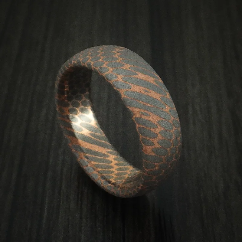 Superconductor Men's Ring Custom Made Titanium-Niobium and Copper Band