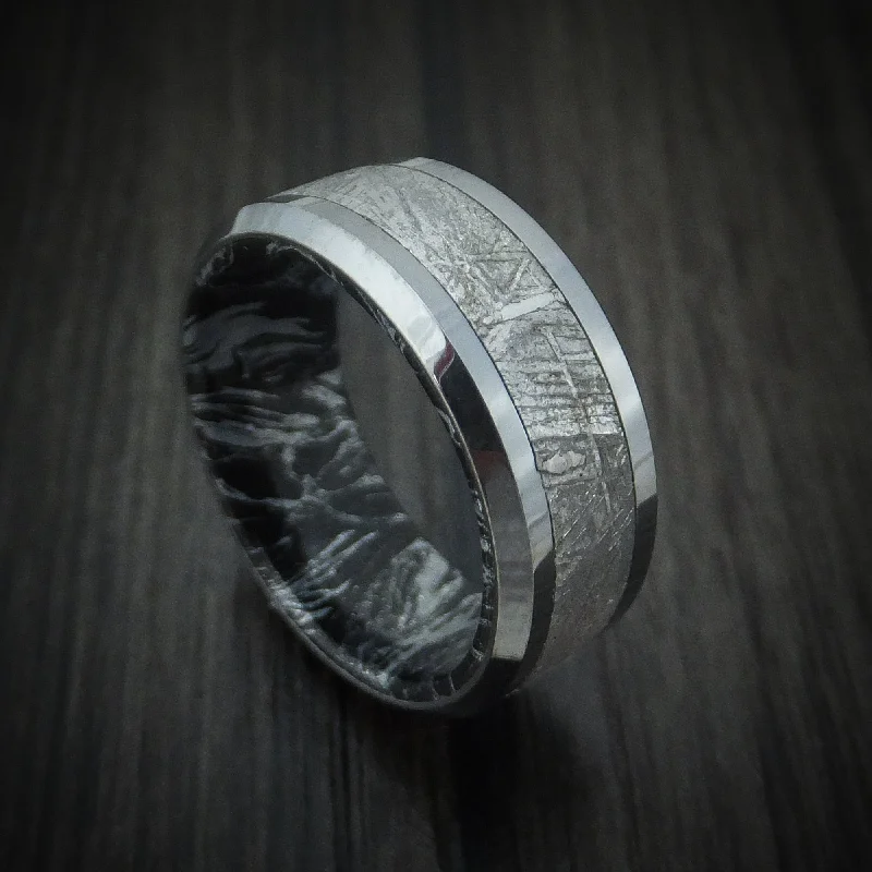 Titanium Men's Ring With Gibeon Meteorite And SpectraMokume Custom Made