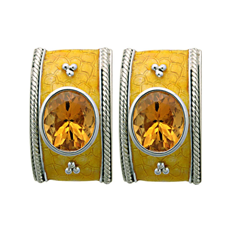 Earrings-Citrine (Enamel)