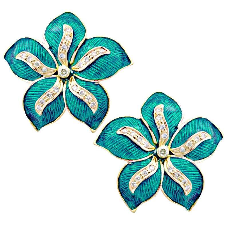 Earrings-Diamond (Enamel)