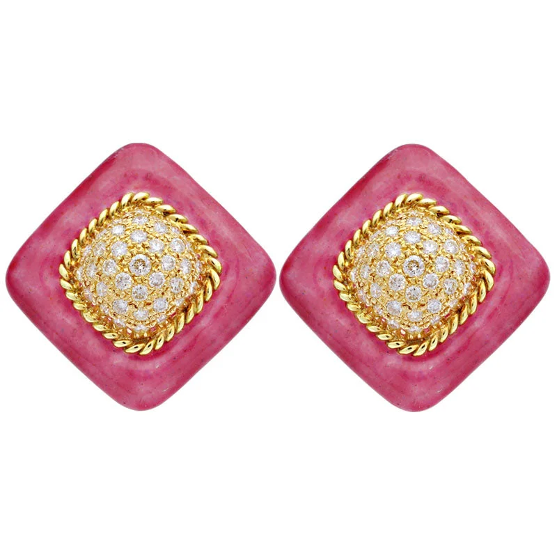 Earrings-Diamond (Enamel)