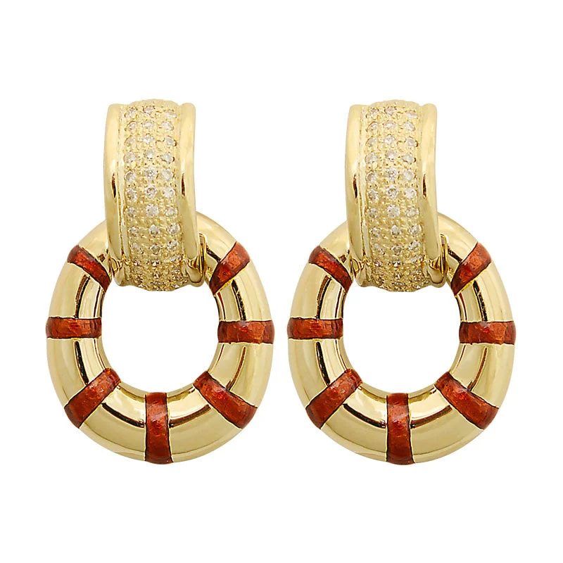 Earrings-Diamond (Enamel)