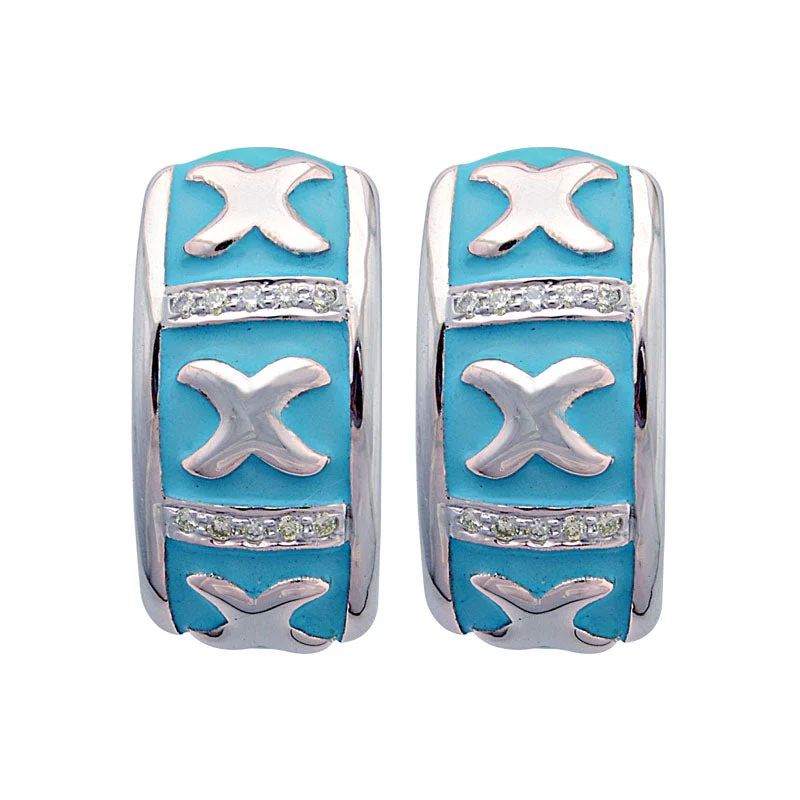 Earrings-Diamond (Enamel)