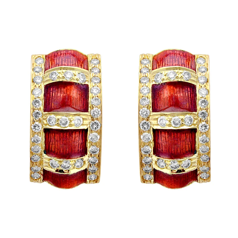 Earrings-Diamond (Enamel)