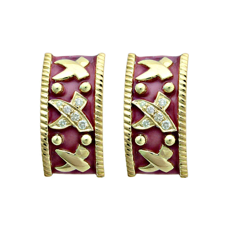 Earrings-Diamond (Enamel)