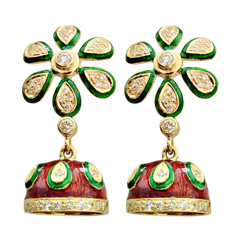 Earrings-Diamond (Enamel)