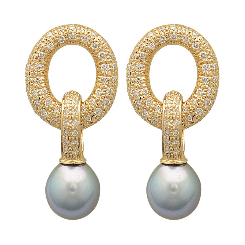 Earrings-Pearl and Diamond