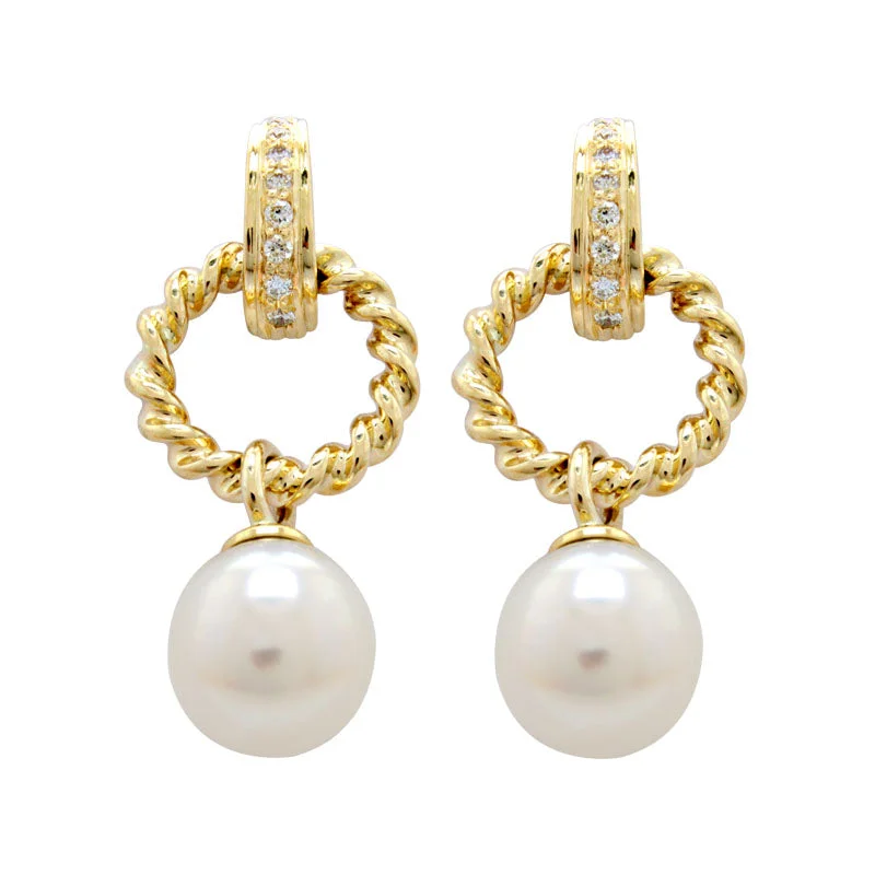 Earrings-Pearl and Diamond