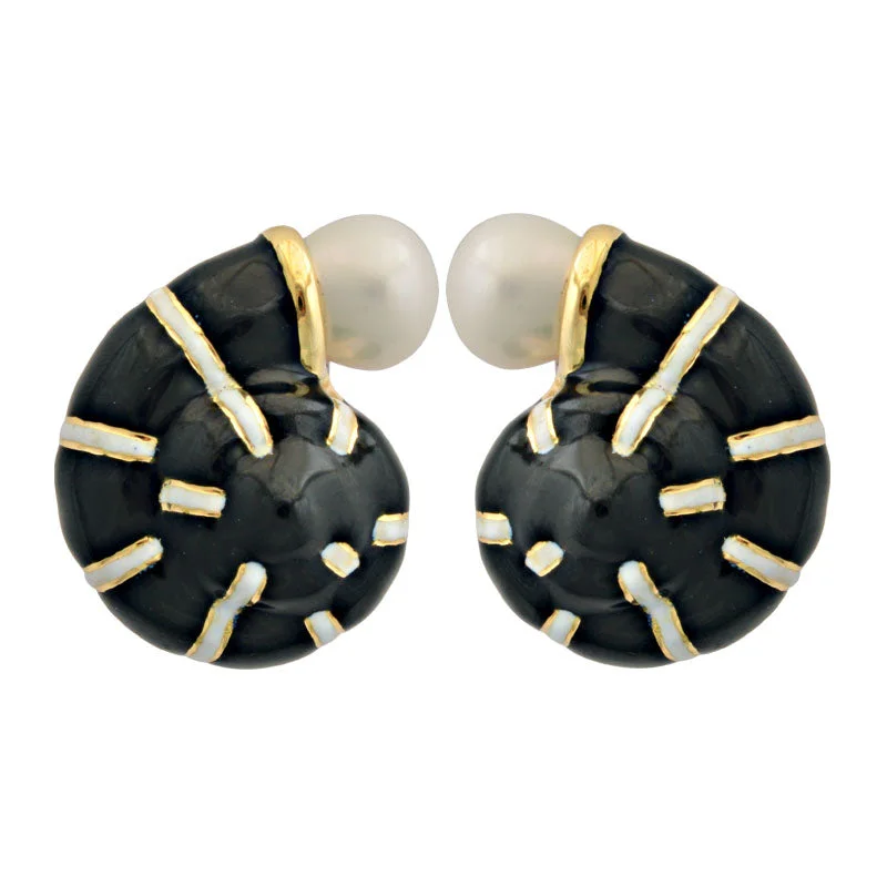 Earrings-Pearl (Enamel)