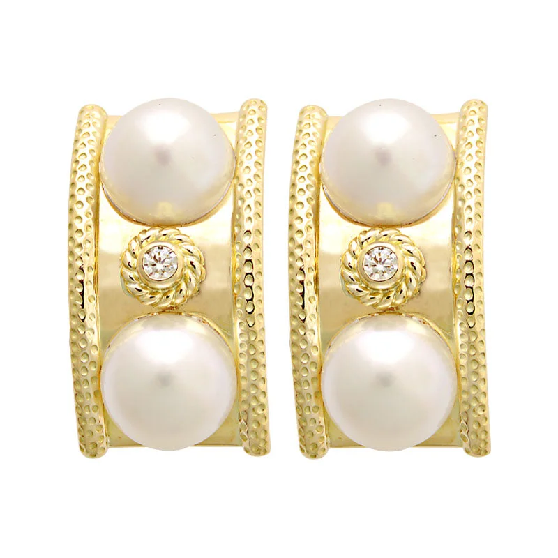 Earrings-South Sea Pearl and Diamond