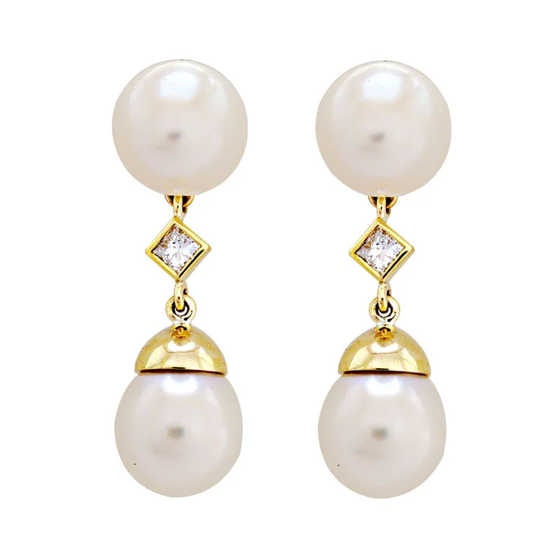 Earrings-South Sea Pearl and Diamond