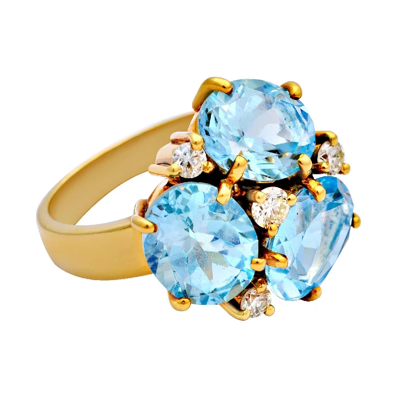 Ring-Blue Topaz and Diamond