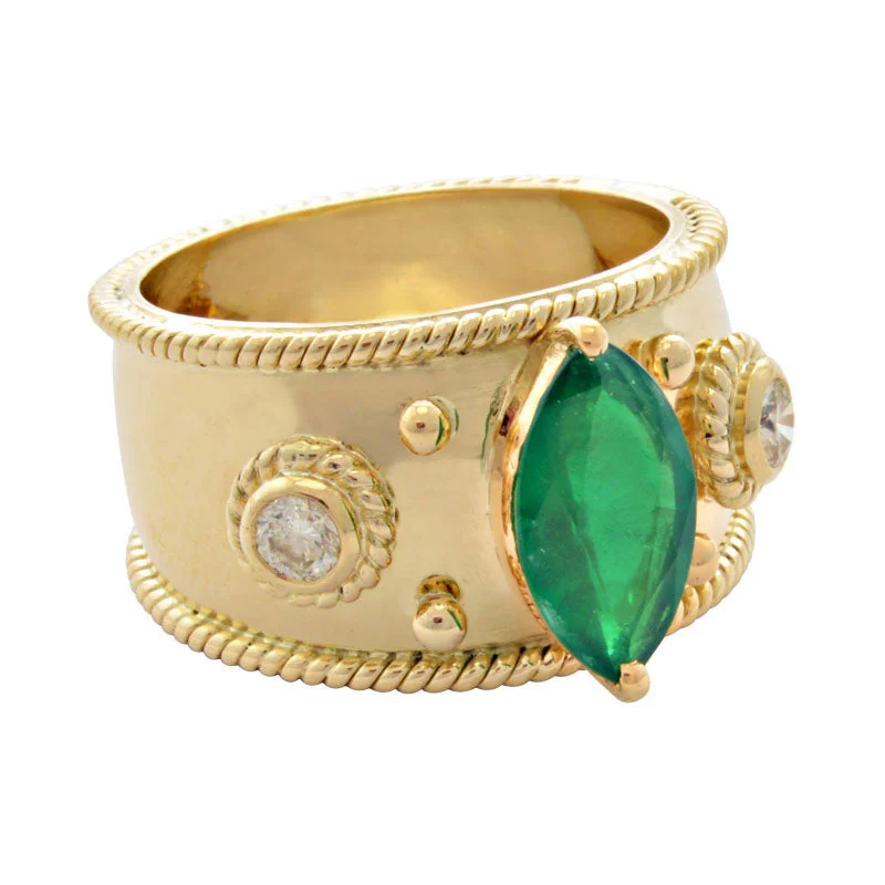 Ring-Emerald and Diamond